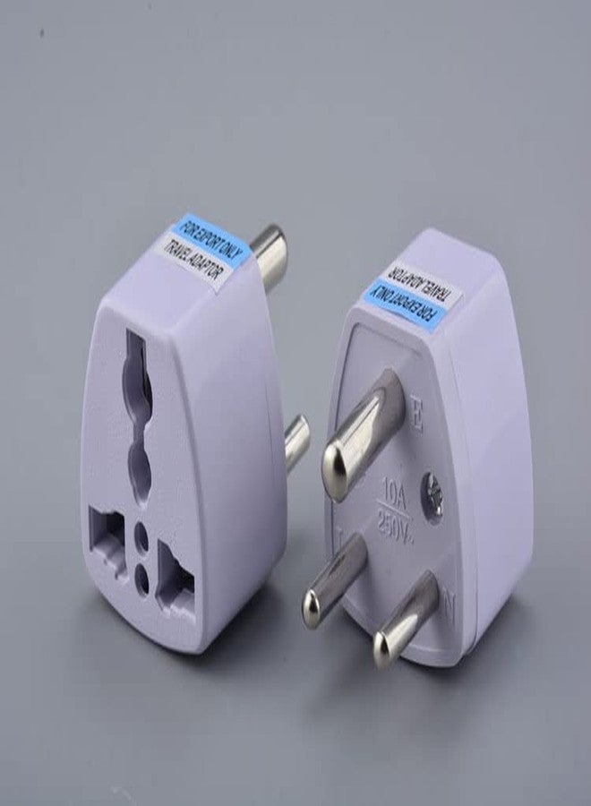 fdealz [ 2 Pieces ] Universal Travel Plug Adapter Standard EU Round India, Europe Travel Plug Adapter Portable Plug Adapter Type White - Image 3